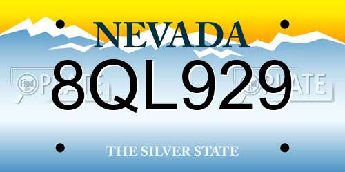 8QL929 Nevada License Plate
