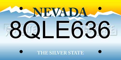 8QLE636 Nevada License Plate