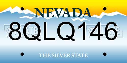 8QLQ146 Nevada License Plate