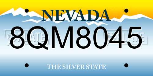 8QM8045 Nevada License Plate