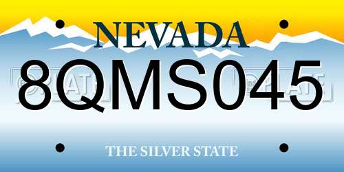 8QMS045 Nevada License Plate