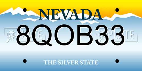 8QOB33 Nevada License Plate