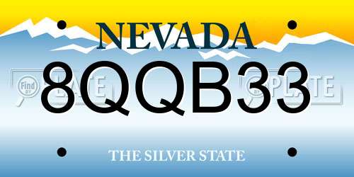 8QQB33 Nevada License Plate