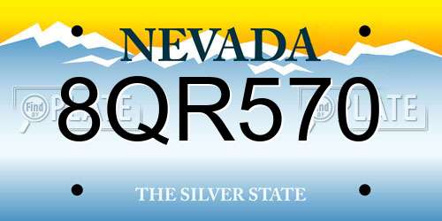 8QR570 Nevada License Plate