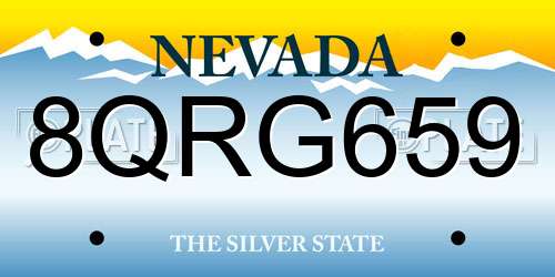 8QRG659 Nevada License Plate