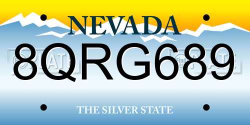 8QRG689 Nevada License Plate