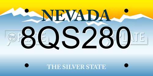 8QS280 Nevada License Plate