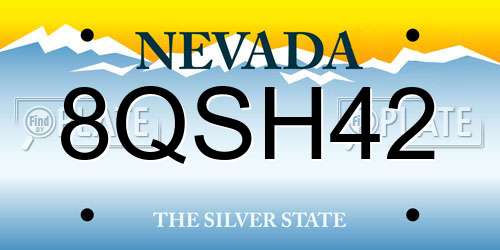 8QSH42 Nevada License Plate
