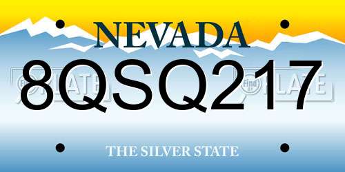 8QSQ217 Nevada License Plate