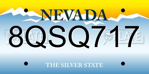 8QSQ717 Nevada License Plate