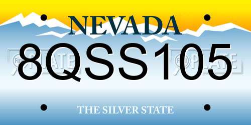 8QSS105 Nevada License Plate