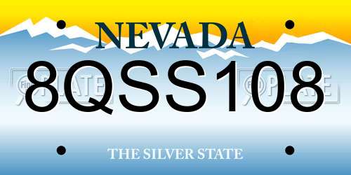 8QSS108 Nevada License Plate