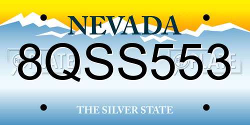 8QSS553 Nevada License Plate