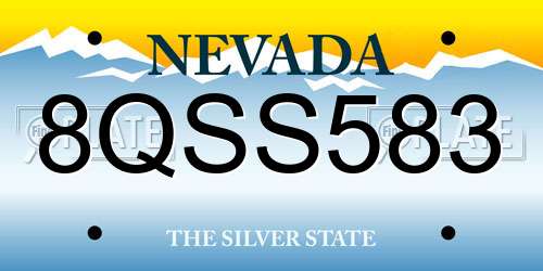 8QSS583 Nevada License Plate