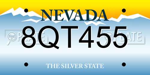 8QT455 Nevada License Plate