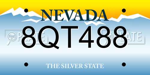 8QT488 Nevada License Plate