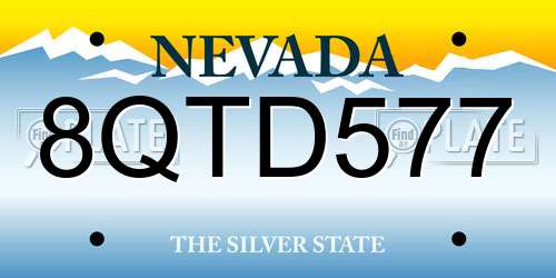 8QTD577 Nevada License Plate