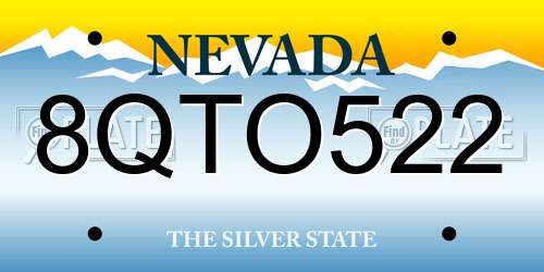 8QTO522 Nevada License Plate