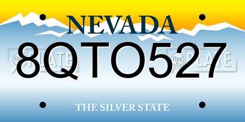 8QTO527 Nevada License Plate