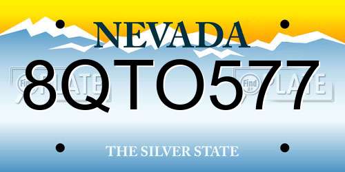 8QTO577 Nevada License Plate
