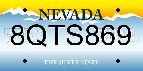 8QTS869 Nevada License Plate