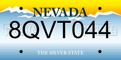 8QVT044 Nevada License Plate