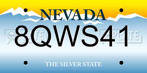 8QWS41 Nevada License Plate