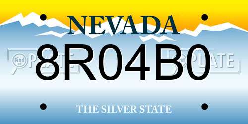 8R04B0 Nevada License Plate