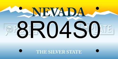 8R04S0 Nevada License Plate