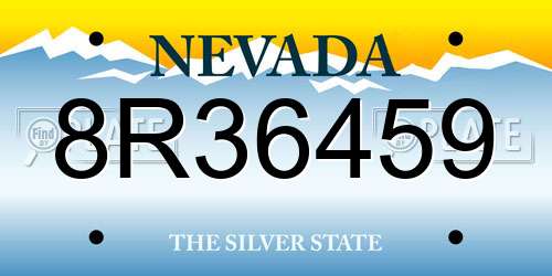 8R36459 Nevada License Plate