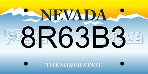 8R63B3 Nevada License Plate