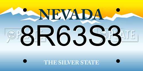 8R63S3 Nevada License Plate