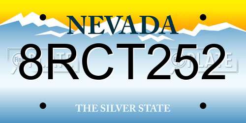 8RCT252 Nevada License Plate
