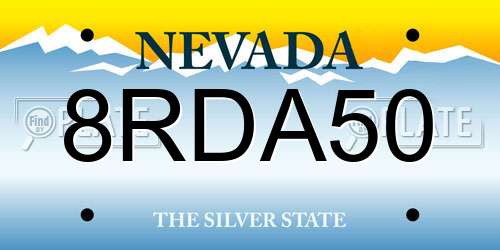 8RDA50 Nevada License Plate