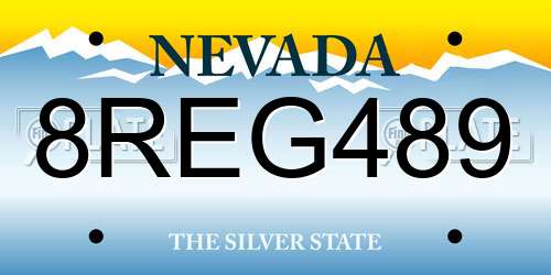 8REG489 Nevada License Plate