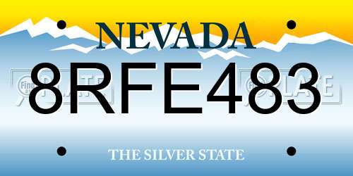8RFE483 Nevada License Plate