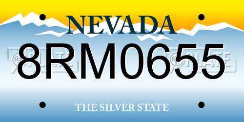 8RM0655 Nevada License Plate