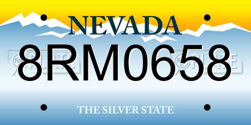 8RM0658 Nevada License Plate
