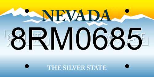 8RM0685 Nevada License Plate