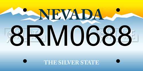 8RM0688 Nevada License Plate