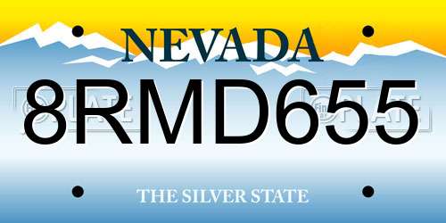 8RMD655 Nevada License Plate
