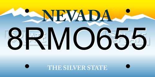 8RMO655 Nevada License Plate