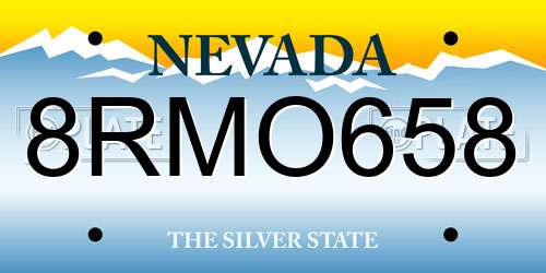 8RMO658 Nevada License Plate
