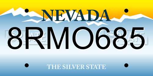 8RMO685 Nevada License Plate