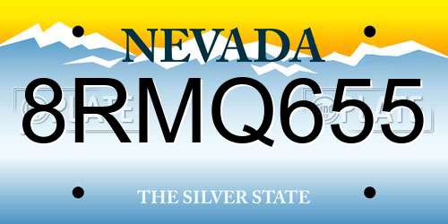 8RMQ655 Nevada License Plate