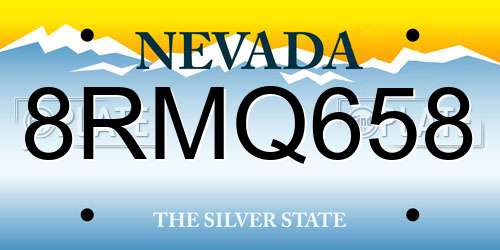 8RMQ658 Nevada License Plate