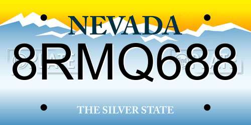 8RMQ688 Nevada License Plate