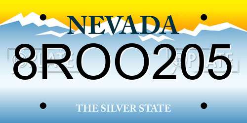 8ROO205 Nevada License Plate