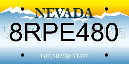 8RPE480 Nevada License Plate