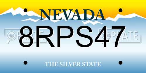 8RPS47 Nevada License Plate